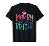 Merry and Bright Christmas Lights Funny Family Christmas T-Shirt