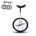 16''/ 18'' Wheel Unicycles for Child/Boy/Teenagers 12 Year Olds, 20 Inch One Wheel Bike for Adults/Men/Dad, Best (Color : WHITE, Size : 18INCH WHEEL)