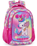 Julian Ross Licorne avec Glace Sac à Dos Scolaire pour Enfants, Cartable Fille, CP, CE1, CE2, 33x15x43 cm, Ergonomique, 3 Compartiments, Bretelles rembourrées, Poignée, Intérieur Doublé