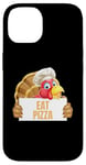 Coque pour iPhone 14 Un cuisinier drôle de Thanksgiving à la dinde mange une pizza