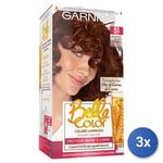 3x Garnier Belle Color Dark Mahogany Natural 51