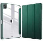 FINTIE Coque pour iPad Pro 11 Pouces 2022/2021 / 2020/2018 (4e / 3e / 2e / 1e Génération) - [Rangement Stylet] Étui Transprent Clair Housse Antichoc, Vert Bouteille