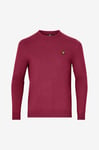 Lyle & Scott - Tröja Crew Neck Cotton Merino Jumper - Röd