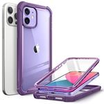 i-Blason Ares Dual Layer Rugged Clear Bumper Case for 6.1-Inch iPhone 12/12 Pro (2020), Purple