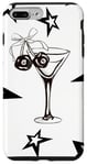 Coque pour iPhone 7 Plus/8 Plus Martini d'été noir et blanc Star Cherry Ball 8 pour filles