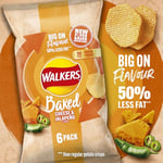 Walkers Oven Baked Cheese & Jalepeno Crisps 6 X 22g, Yellow