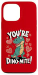 Coque pour iPhone 13 Pro Max Costume de dinosaure T-Rex pour la Saint-Valentin