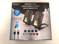 Infinity X1 Rechargeable Worklight with Bluetooth Speaker 700 Lumens (2 Pack)