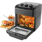 Manual Air Fryer XL 1800W 12L Mini Oven Roaster Oil Free 3 Racks Salter Black