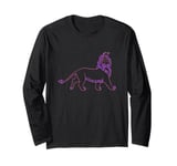 Disney The Lion King Epic Simba Neon Outline Big Chest Logo Long Sleeve T-Shirt