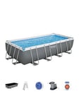 Bestway 18Ft X 9Ft Power Steel Frame Pool Set, Filter Pump, Ladder With Pool Cover