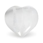 White Selenite Heart Worry Stones -- ±4.5X4.0 Cm