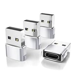 Elebase USB to USB C Adapter 4Pack,Type C Female to USB A Male Charger Connector for Apple iWatch 9,iPhone 12 13 14 15 16,Airpods 2 3,iPad 8 8th 9 9th 10 10th Air 4th 5 5th Mini 6 Gen,Galaxy S23 S24