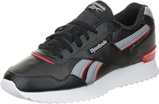 Reebok Unisex Glide Ripple Clip Sneaker, CBLACK/PUGRY4/DYNRED, 4.5 UK