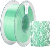 PLA Silk Filament 1,75mm , Surface en Soie, Brillance soyeuse, High Tenacity, Upgrade 3D Printing Filament, Précision Dimensionnelle +/- 0,03mm, Bobine de 1kg (2,2lbs), Vert