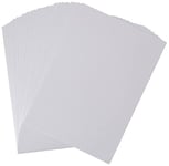Crafter's Companion Lot de 50 Feuilles cartonnées Centura Pearl Blanc Neige/Touche argentée A4