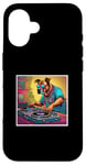 iPhone 16 Dog Music DJ Turntables Mixing Vinyl Record Party Graphic Case