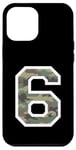 Coque pour iPhone 12 Pro Max Numéro d'uniforme en jersey #6 Six, camouflage camouflage