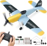 VEVOR RC Avion, 2,4 GHz Avion Télécommandé, 3 Canaux avec Stabilisateur Gyroscopique 6 Axes, Prêt à Voler Avion de Chasse Jouet Avion 2 Batteries, Facile Voler RC Planeur pour Adultes Enfants