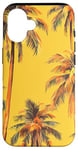 Coque pour iPhone 16 Jaune Vintage Motif Palmier Tropical Paradise Decor