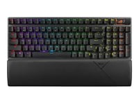 ASUS ROG Strix Scope II 96 - Clavier - 96% - rétroéclairé - sans fil - USB, 2.4 GHz, Bluetooth 5.1 - AZERTY - Belge - commutateur : ROG NX Snow (échangeable à chaud) - noir