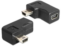 DELOCK – USB adapter, USB mini B 5-pin male to female 90° angled, black (65448)