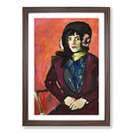 Big Box Art Portrait of A Woman by Henry Lyman Sayen Framed Wall Art Picture Print Ready to Hang, Walnut A2 (62 x 45 cm)