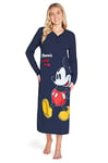 Disney Chemise de Nuit Femme Manche Longue Stitch Mickey Minnie (Bleu Mickey, S)