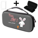 Etui pochette pour Switch LITE + verre gris personnalisee lapin kawaii