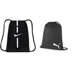 NIKE Men's Acdmy Sp21 Sportbag, Black/Black/White, One Size & Puma Unisex's teamGOAL, Black, OSFA,Puma Black, 23 Gym Sack Bags