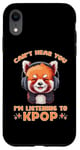 Coque pour iPhone XR Can't Hear You I'm Listening K-pop amateur de musique coréen panda