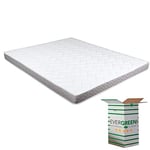 EVERGREENWEB® Matelas pliable 140x190 Hauteur 14 cm pour canapé lit ou lit d'appoint, revêtement Blanc hypoallergénique, Très Respirant, certifiés Oeko-Tex Standard 100 et CertiPur-US, Fermeté Moyenne