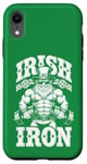 Coque pour iPhone XR Irlandais Iron Funny St Patrick Day Leprechaun Gym Fitness