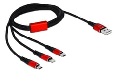 DeLOCK USB Charging Cable 3in1 Lightning/MicroUSB/USB TypeC 1m