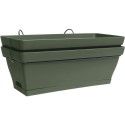 Jardiniere Pour Balcon - Jardiniere Avec Support - 49x28x20,5 Cm - Contenance 11 Litres - Coloris Kaki - Poetic