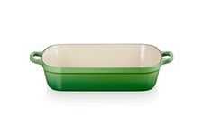 Le Creuset Signature 20184334082422 Plat à rôtir en fonte rectangulaire 33 cm Compatible tous feux et induction Volume 4,9 L 3,85 kg Vert bambou