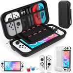 HEYSTOP Switch OLED Case accessory bundle for Nintendo Switch OLED Model Black