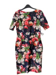 Paper Dolls Navy Floral Printed Dress Size UK 12 rrp £48 DH100 VV 14