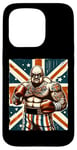 Coque pour iPhone 15 Pro Boxe Britannique Union Jack Drapeau Boxeur