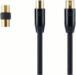 Sandstrom Lead Cable for TV 5M Aerial Coaxial - Black