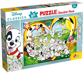 Lisciani, Puzzle pour enfants à partir de 4 ans, 60 pièces, 2 en 1 Double Face Recto / Verso avec le dos à colorier - Disney 101 Dalmatiens 86528