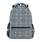 LNLN Black Hawk Baby Blue on Grey Mochilas College School Book Bag Viajes Senderismo Camping Daypack