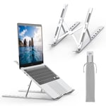 GRIFEMA GB1054 Support Ordinateur Portable, Le Support pour PC Portable s'adapte à 6 Hauteurs, Compatible avec MacBook Pro Dell HP et Autres Portables 10-17,3 Pouces -Argent