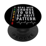 Real Men Use RACE Shift Pattern Tee - Motorcycle Gear Shift PopSockets Adhesive PopGrip