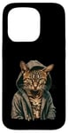 Coque pour iPhone 15 Pro Orange Chat du Bengale Voyou Chat Gangster Chat Gangster Life