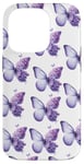 iPhone 14 Pro Lilac Butterfly Lavender Purple Blossoming Floral Botanical Case