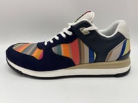 PAUL SMITH Swirl ‘Ware’ multi stripe leather trainers sneakers UK7 EU41