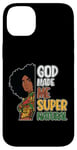 Coque pour iPhone 14 Plus Black Queen Natural Hair Beauty God Made Me Mélanine pour femme