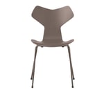 Fritz Hansen - 3130 Grand Prix, Färgad Ask, Deep Clay, Underrede Brown Bronze - Spisestoler - Arne Jacobsen - Beige - Metall/Tre