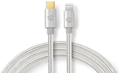 USB-C til Lightning kabel - MFi Apple godkendt - Alu - 2 m